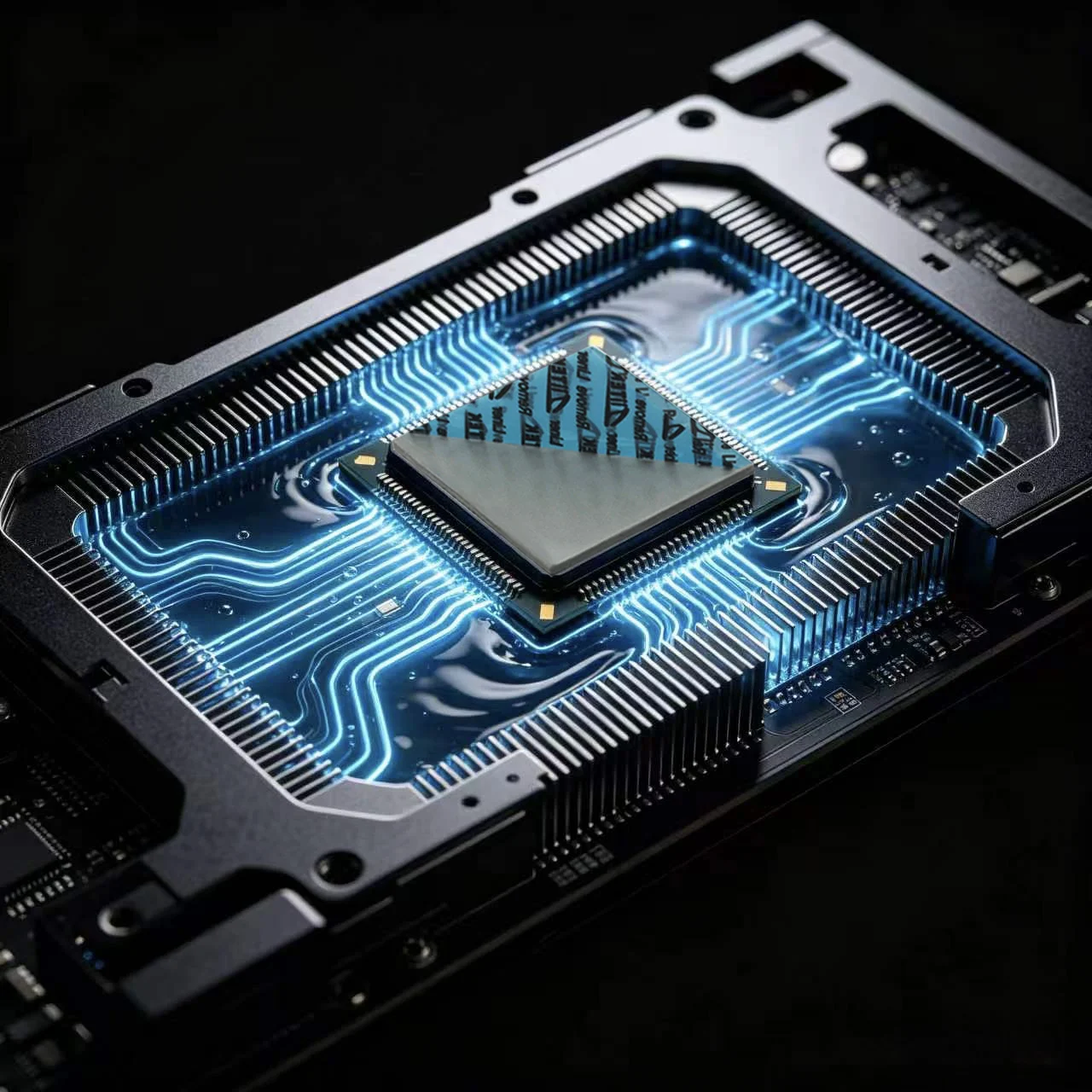 AI optical-module chip-level thermal flow — heat dissipation pathways across DSP package and PCB